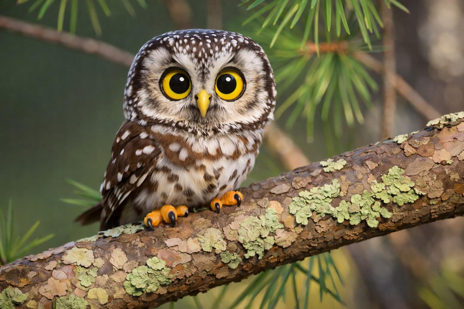 fotografía de Mochuelo boreal observador