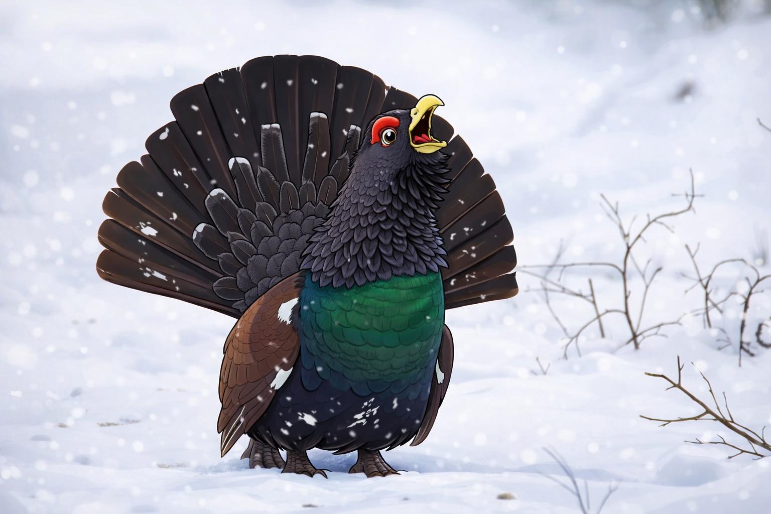 fotografía de Urogallo feliz