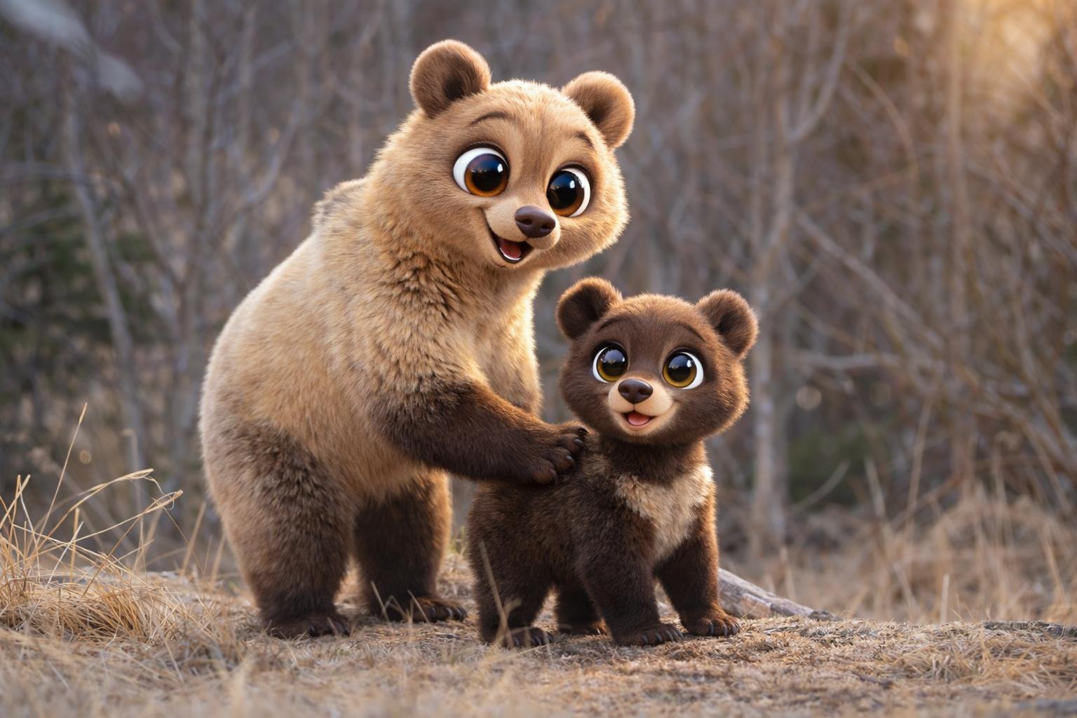 fotografía de Osita con su osezno