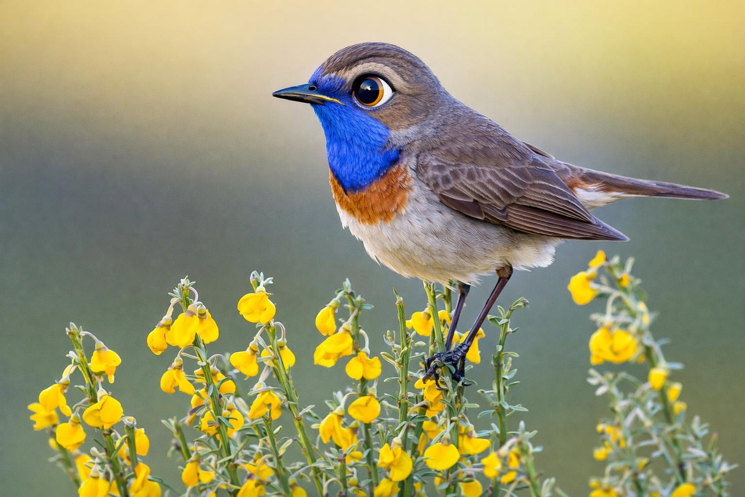 fotografía de Ruiseñor pechiazul animado